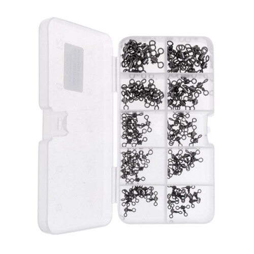 100pcs/box Heavy Duty 3 Way Fishing Rolling Swivels Rig Links 2#/4#/6# 1