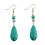 Vintage Ethnic Turquoise Earrings Water Drop Pendant Earrings Drop Ear 3