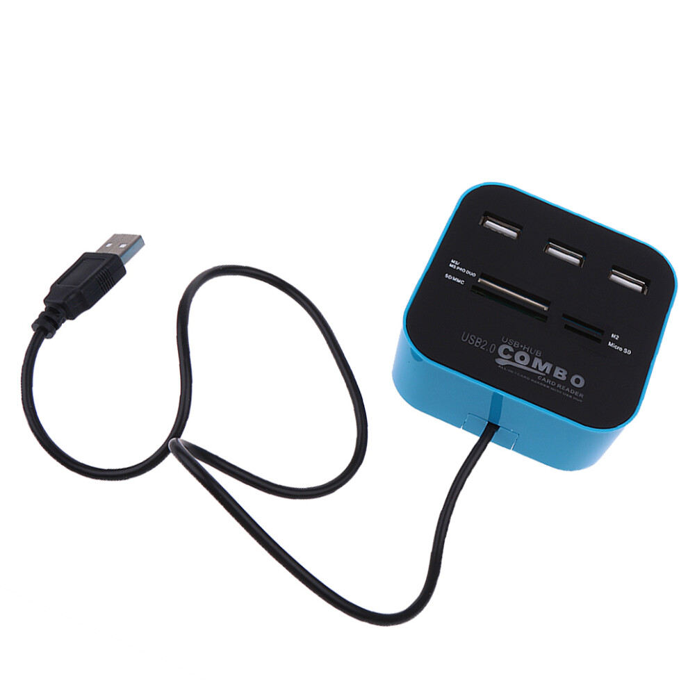 All In One Multi-Card Reader With 3 Usb 2.0 Ports Hub Combo For Micro 6901423386112