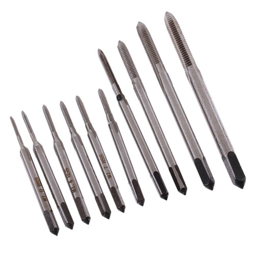 10Piece M1-M3.5 Mini Hand Screw Tap Alloy Steel Screw Drill Bits Tool 2