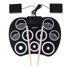 Portable Silicone Electronic Drum Pad Kit Digital USB Roll-up Foot Ped