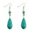 Vintage Ethnic Turquoise Earrings Water Drop Pendant Earrings Drop Ear 2
