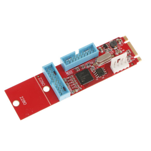 2Port 19Pin USB3.0 to NGFF M.2 Adapter Converter Express Card Connecto