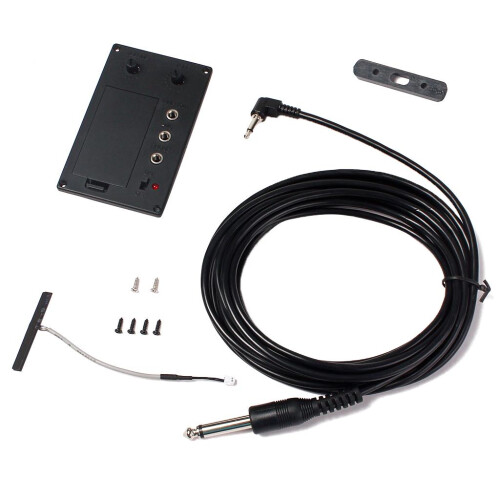 4/4 Violin Silent EQ Pickup Piezo with Plug Hole Cable Set