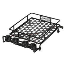 RC Crawler Metal Roof Rack Luggage Carrier with White Light Lamps for