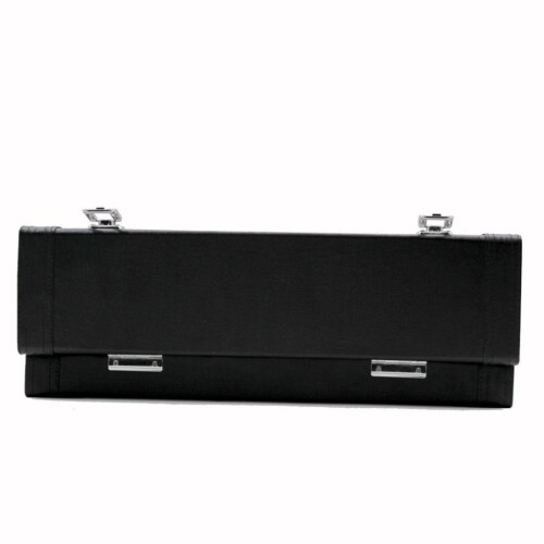Leather Flute Case Storage Box Stage Accessory Black 2