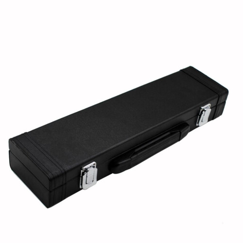 Leather Flute Case Storage Box Stage Accessory Black 1