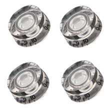 4 Pieces Electric Guitar Tone & Volume Knobs for Bass Les Pauls Clear