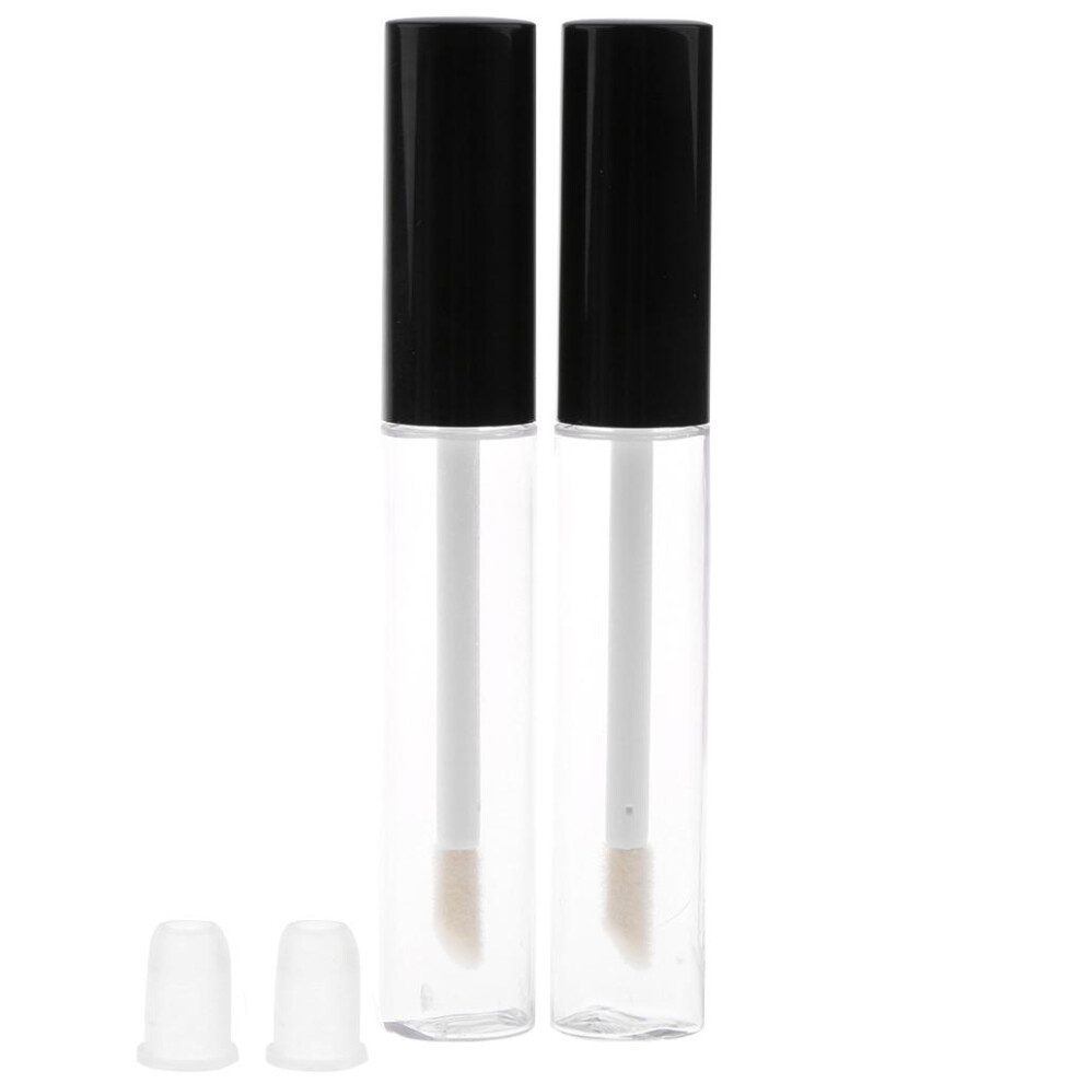 2 Pieces 2.5ml Acrylic Empty Clear Lip Gloss Tube Lip Stick Bottle Con