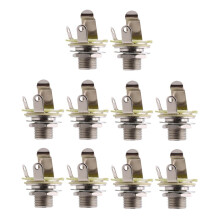 10 Pieces 1/4 Inch 6.35mm Mono Output Socket for Electric Guitar Bass