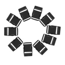 10 Pieces 1" Side Release Plastic Buckle for Paracord Webbing Strap Bl