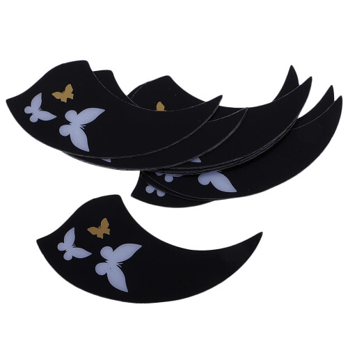 10 Pieces Black Ukulele Pickguard Scratch Plate Protector Adhesive But 1