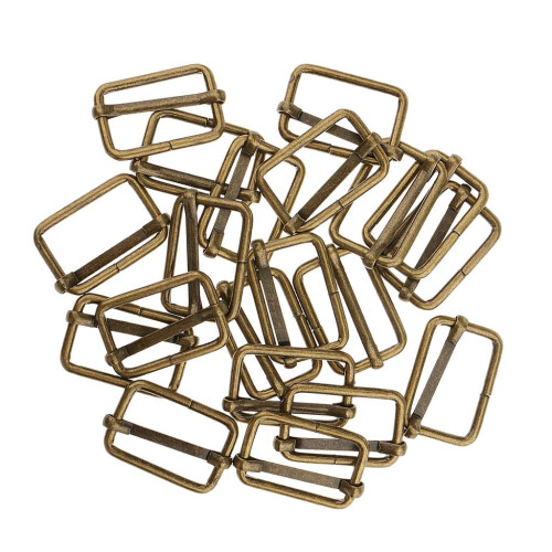 20 Pieces Metal Adjustable Buckle Connector for Bag Strap 25x16x2.8mm