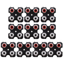 10 Pieces PCB Mount AV Concentric Outlet 4 RCA Female Socket Connector