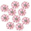 10pcs Metal Flower Rhinestone Buttons Flatback Embellishment Decor Pin 3