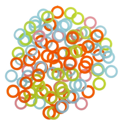 100pcs Plastic DIY Crochet Ring Circle Hook Tool for Handbag Car Seat