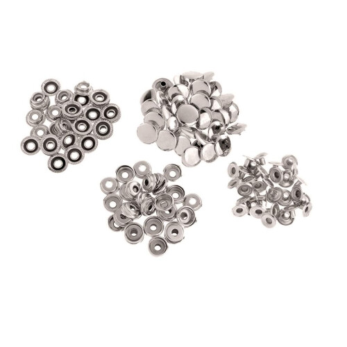 30 Sets Metal Snap Buttons Press Stud Popper Fasteners 15mm Sliver 1