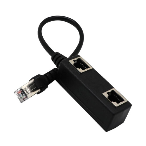1 to 2 Socket LAN Ethernet Network  Plug Splitter Extender Adapter 1