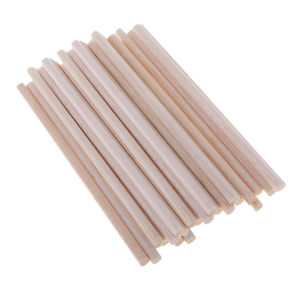30Piece 5mm Balsa Wood Unfinished Wood Round Stick Dowel Rod DIY Craft