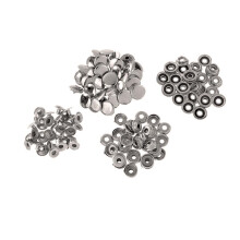 30 Sets Metal Snap Buttons Press Stud Popper Fasteners 15mm Sliver