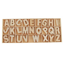 156 Pieces Craft Wood Letters Natural Wooden Alphabet with Wood Storag