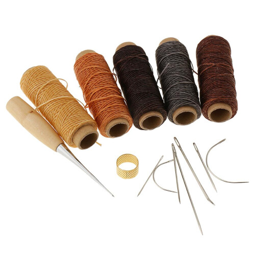 14 Pieces/Set Leather Waxed Thread Sewing Thread Needles Stitching Too 2