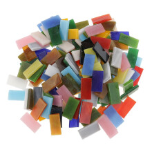150 Pieces Rectangle Shape Glass Mosaic Tiles for Arts DIY Crafts 10x2