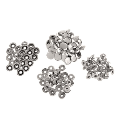 30 Sets Metal Snap Buttons Press Stud Popper Fasteners 15mm Sliver 2