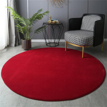 Round Rugs Living Room Rug Flannel Soft Short Pile Non Slip 80 cm Diameter Red Round Rug For Adults And Kids Room