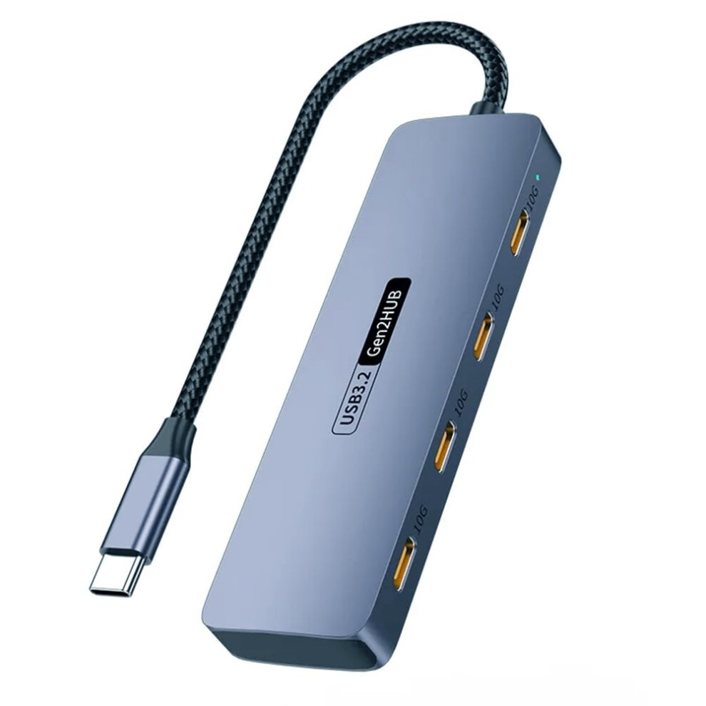 Usbc Hub 4Port 10Gbps Usb 3.2 Gen 2 Typec Splitter For Laptops Pcs Tablets Phones External Hard Drives 9382693088871