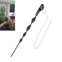 Rain Chain Anchor Stake Matte Black Heavy Duty Iron Weather Resistant Ground Spike for Gutters