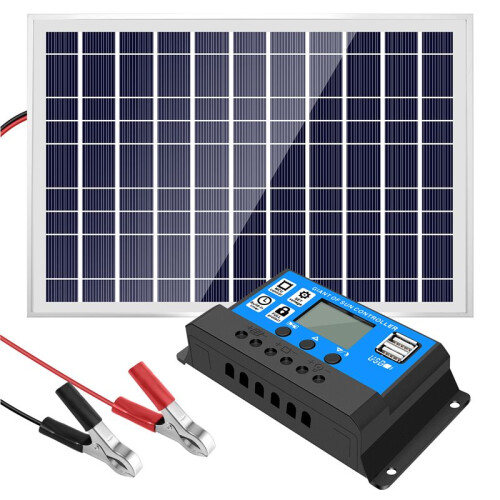 30W 12V Solpanel Batteriladdare+40A Controller för RV Bil BåT Hem Camping