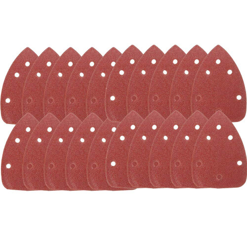 Mouse Sanding Sheets 20 Pcs 80 Grit Hook and Loop Sandpaper Sheets for Wood Metal Plastic