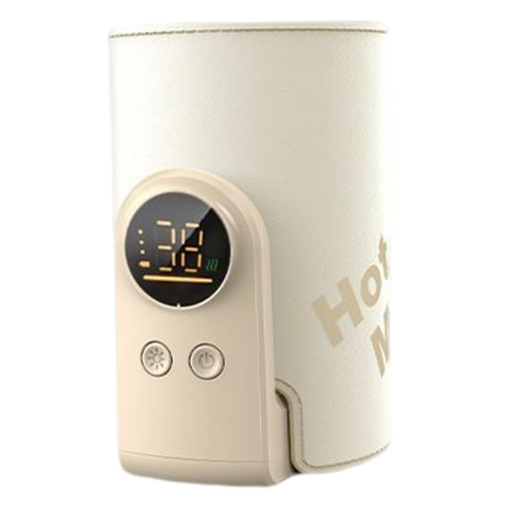 Portable Baby Bottle Warmer USB Rechargeable LED Display Fast Heating Breastmilk Heater for Travel