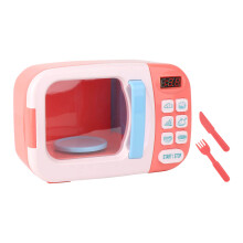 Kinder-Elektro-Mikrowellen-Backofen-Spielzeugset, Pink, mit Musik, ABS-Material