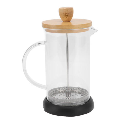 French Press 600ml hitzebeständiges Glas Bambus 1