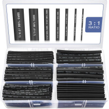 Heat Shrink Tubing Kit 3:1 Ratio Adhesive Lined Marine Grade Shrink Wrap Automotive Industrial Black Red 400Piece