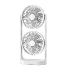 USB Desk Fan with Dual Direction Airflow, 3 Speeds, Rechargeable Battery and USB Charging for Home Office