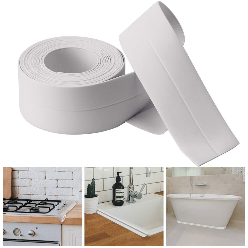 Bath Sealant Strip Selfadhesive Caulking Tape For Tub And Wall 1.49 Inch Wide White Kitchen Bathroom Sealer 9382693091956
