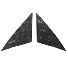 Real Carbon Fiber Car Front A-Pillar Triangle Trim Cover Wind Deflectors for  Model 3 2023 Car Interior Accessories