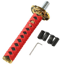 Universal for JDM Samurai Sword Shift Knob 200mm Samurai Knife Shift Knob with Adapter Red