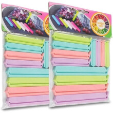 Lebensmittel-Verschlussklammern, 24 Stück, Küchen-Verschlussklammern, Lebensmittelbeutelklemmen, 4 Farben, 3 Größen