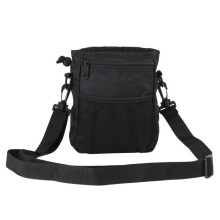 Leckerlibeutel für Hunde, Cuque, Schwarz, abnehmbarer Gürtel, Metallclip, praktisch
