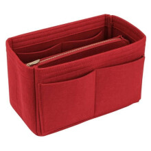 Handtaschen-Organizer – nicht spezifiziert – rot – 13 Taschen – Tasche mit Reißverschluss – Filz