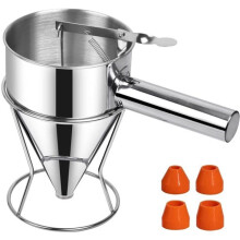Kolbentrichter für die Küche, 1,2 l, Edelstahl, ergonomisch, leicht zu reinigen