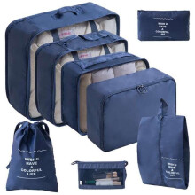 Reiseorganizer – nicht spezifiziert – 8 Teile – wasserdicht – leicht – Marineblau