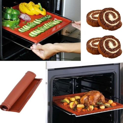Silikonmatte, Silikon-Backmatte, 2 Stück, Silikon-Schwamm-Backblech, Gebäck-Backmatte, Silikon-Backblech, Kaffee 1