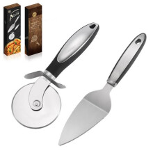 2-in-1-Pizzaschneider, Pizzaschneider, Edelstahl-Pizzakuchenschneider zum Schneiden von Pizzen, Waffeln und Pfannkuchen