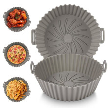 Siliconen mand voor luchtfriteuse, 2 stuks 16,5 cm luchtfriteuse siliconen potmand voor luchtfriteuse, magnetron, cakevorm, fornuis