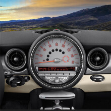Echt Carbonfaser für  R55 R56 R57 2007-2013 Auto-Mittelkonsole Tachometer Instrument Innenrahmen Aufkleber